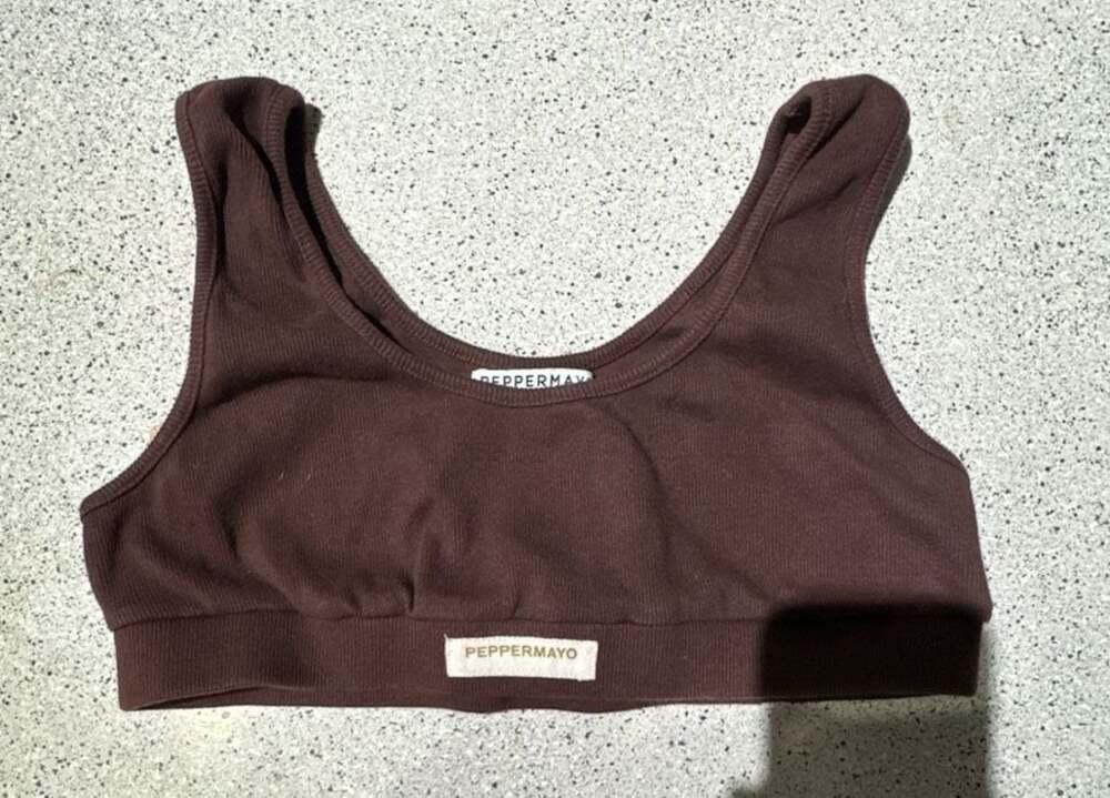 Peppermayo Ribbed Knit Crop Tank Top Bralette